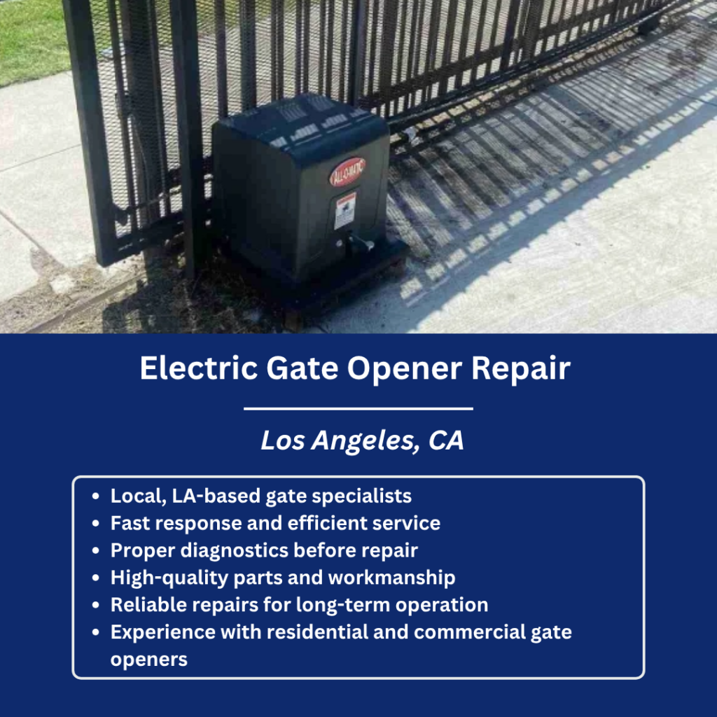 Electric Gate Opener Repair in Los Angeles, CA